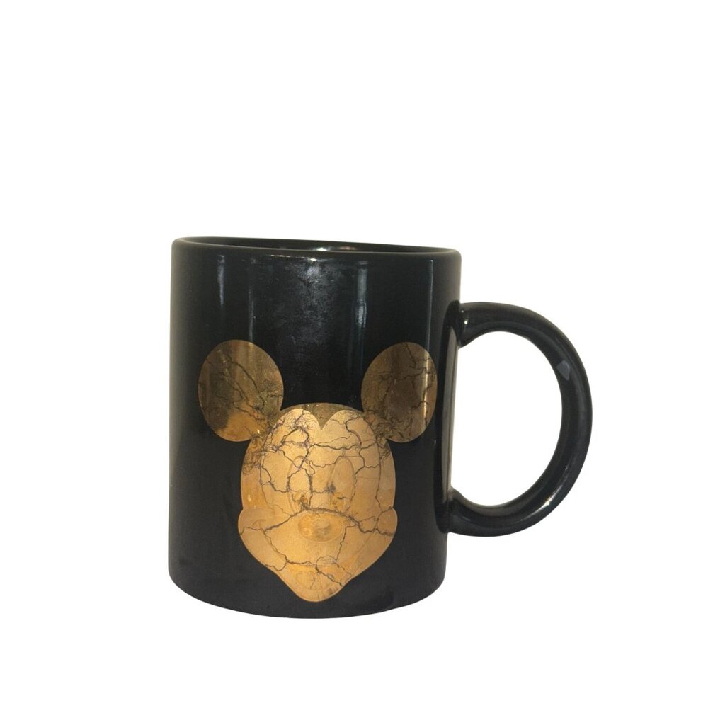Disney Black & Gold Mickey Mouse Mug 3.5" Ceramic